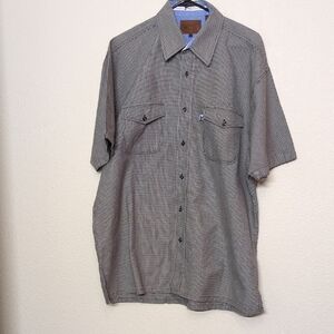 Coyote Mood Men's Gray Short Sleeve Button  Down Shirt Size XL